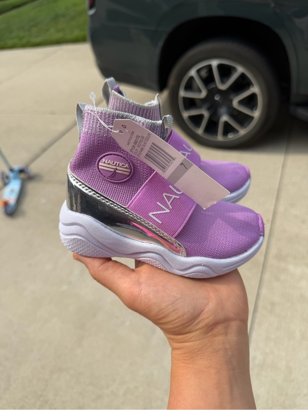 Nautica Lilac/Purple Kids' Slip-On High-Top Sneakers